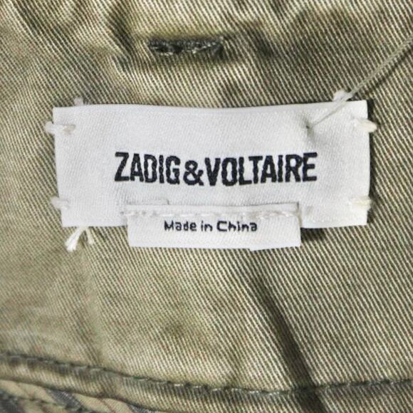 Zadig & Voltaire Jewel Grunge Olive Green Cotton Canvas Utility Skirt 36 S - Picture 5 of 9